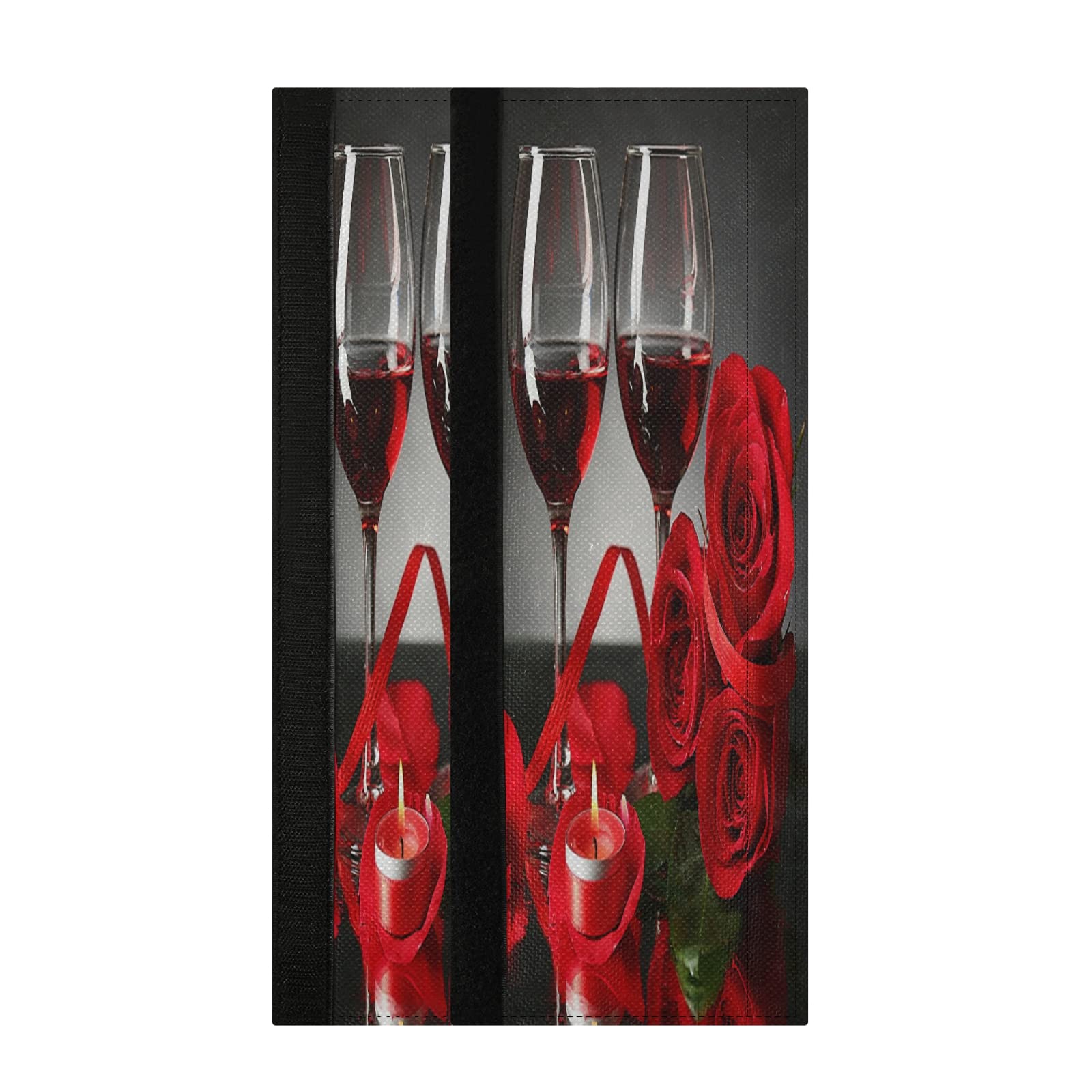 2-Pack Red Wine Rose Refrigerator Door Handle Covers - Soft Cloth Protectors for Dishwasher, Microwave, Cabinet & Kitchen Appliance Handles (Easy to Clean & Install) - Perfect for Home Kitchen Organization & Appliance Protection