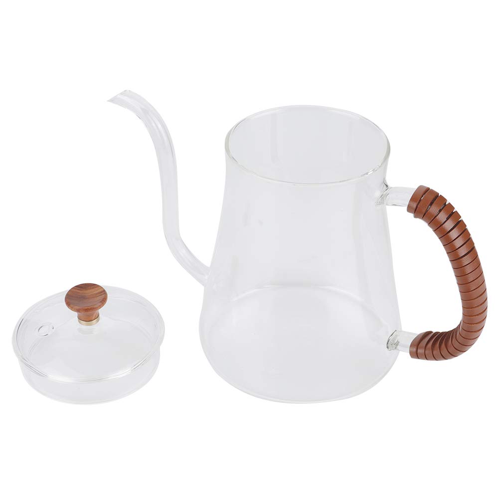 Premium 600ml Thickened Glass Gooseneck Kettle - Alvinlite Pouring Kettle for Precision Coffee Brewing, Tea Dripping & Pour Over Coffee - Ideal for Home Baristas, Coffee Shops & Tea Enthusiasts