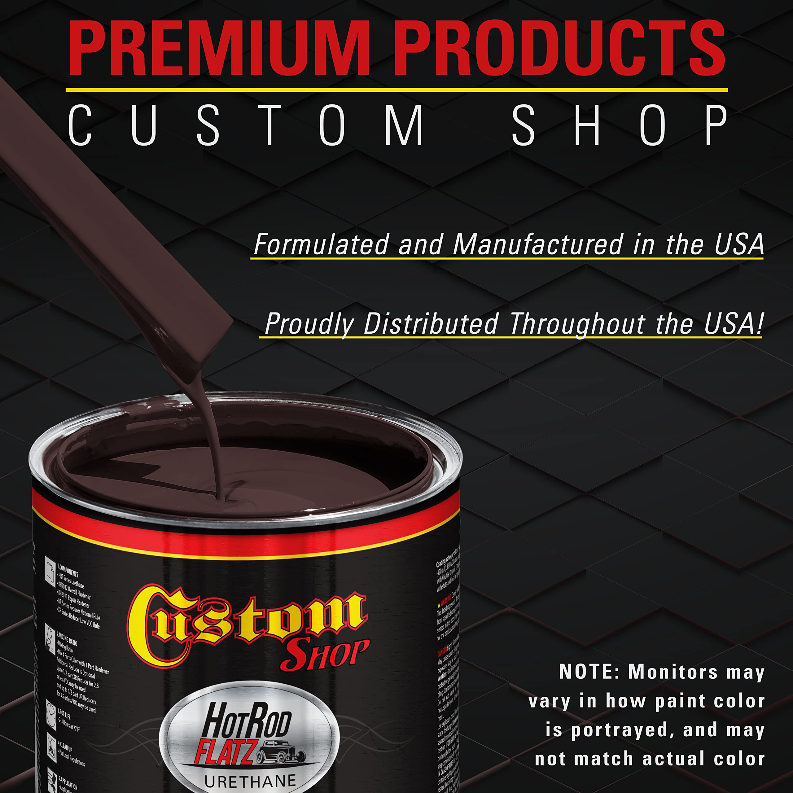 Royal Maroon Hot Rod Flatz Flat Matte Satin Urethane Auto Paint Kit - Professional Low Sheen Automotive Coating for Cars & Trucks (4:1 Mix Ratio, 1 Gallon) - Ideal for Custom Car Shops, Hot Rod Restoration & DIY Vehicle Projects