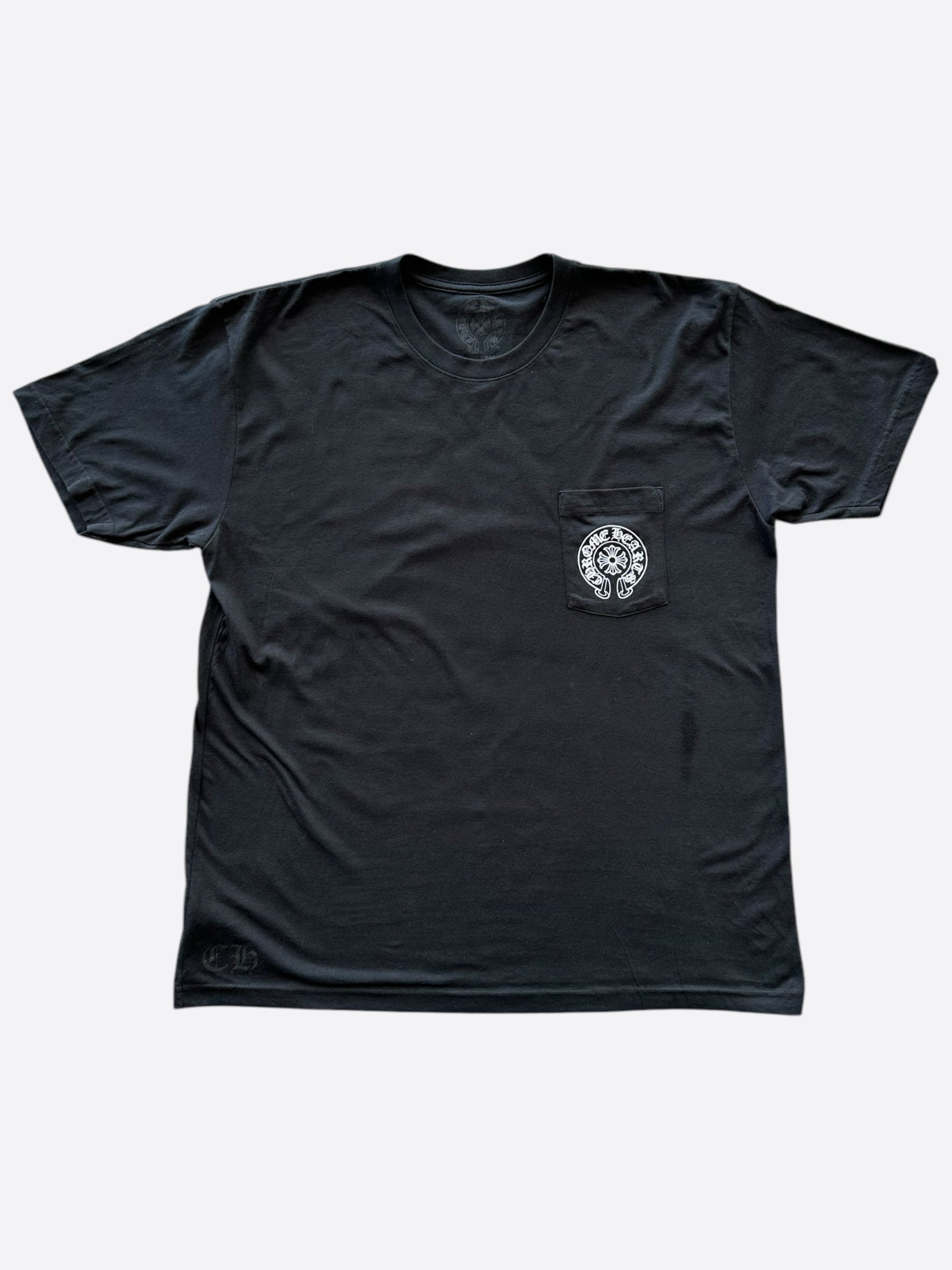 Chrome Hearts Black & White Miami Horseshoe Logo T-Shirt for Men | Vintage Graphic Tee | Streetwear Fashion | Perfect for Casual Outfits & Music Festivals