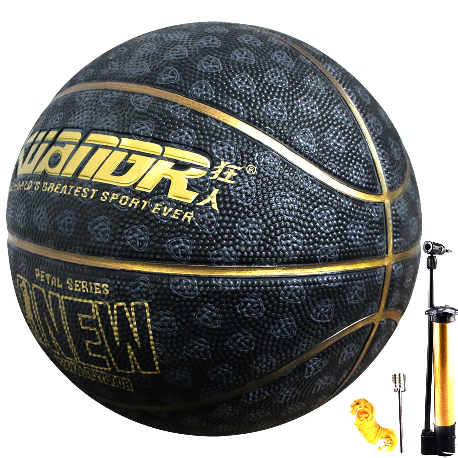 **Senston Size 7 Official Basketball for Adults & Kids – Indoor & Outdoor Game Ball with Air Pump – Perfect for Street, Gym, and Training**