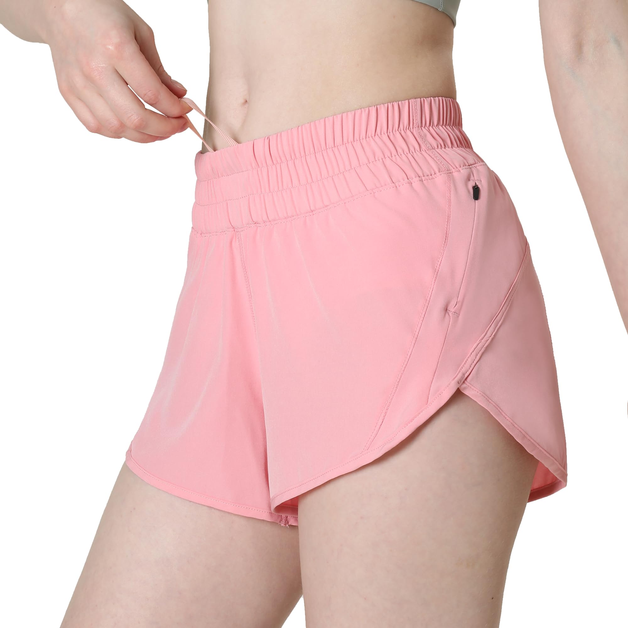 **Aurefin Women's Quick Dry Athletic Shorts - Elastic Waist & Zip Pockets for Running, Workout & Sports | Lightweight & Breathable Activewear for Gym, Yoga & Outdoor Activities**