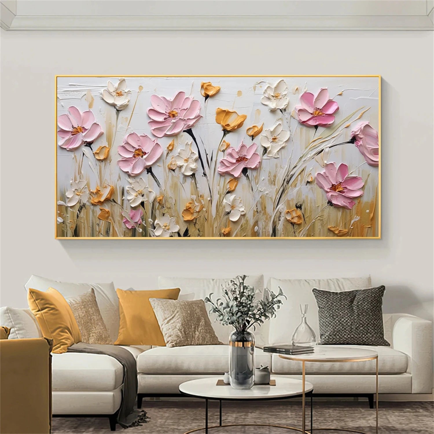 Flower and Tree Painting #FT118 - Handmade Canvas Wall Art for Home Decor, Living Room, Bedroom & Office