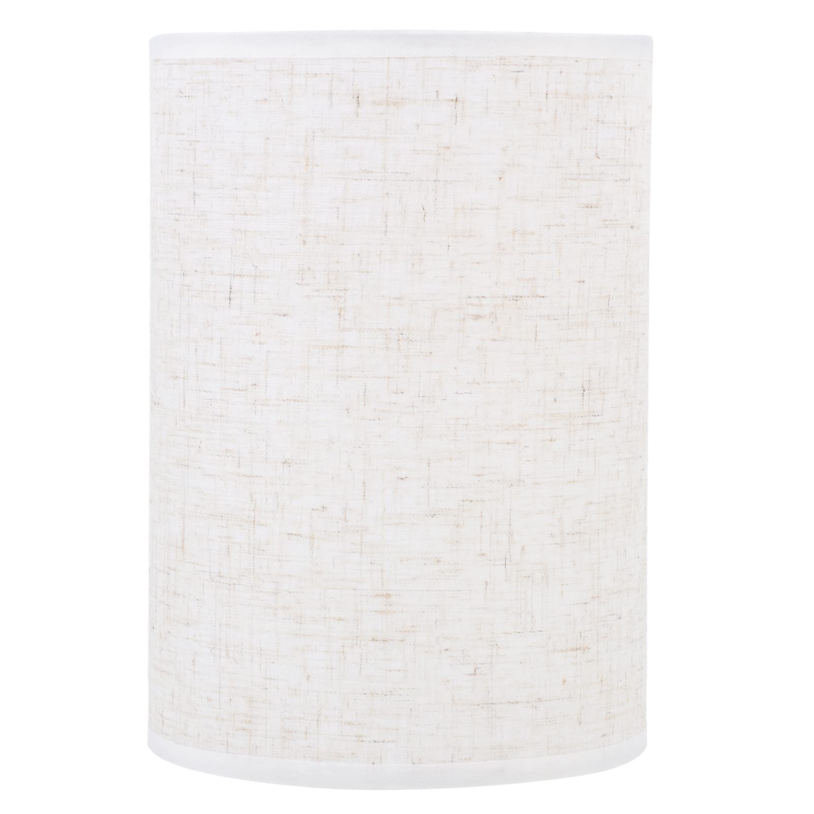 Lurrose White Round Fabric Drum Lamp Shade - Modern Cloth Lamp Cover for Table & Floor Lamps Replacement - Vintage Home Decor Lighting Accessory for Living Room, Bedroom, Office