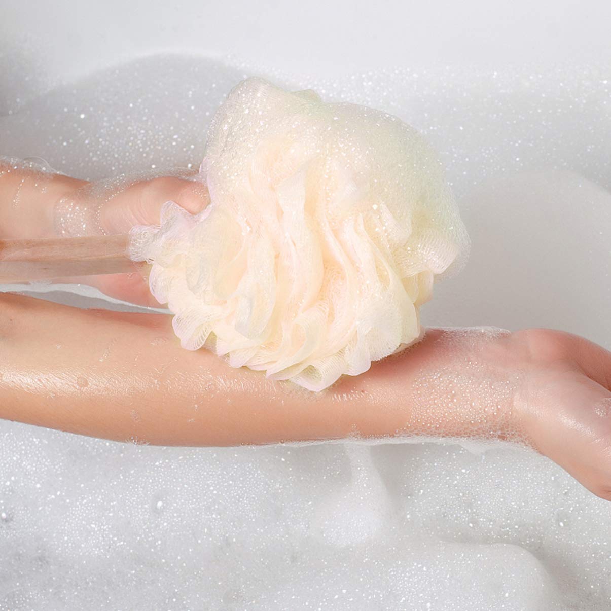 EXCLUZO 1 Set Body Brush with Handle - Exfoliating Bath Brush for Women & Men - Skin Cleansing & Soothing Scrubber - All Skin Types - Perfect for Shower, Spa & Dry Brushing Therapy