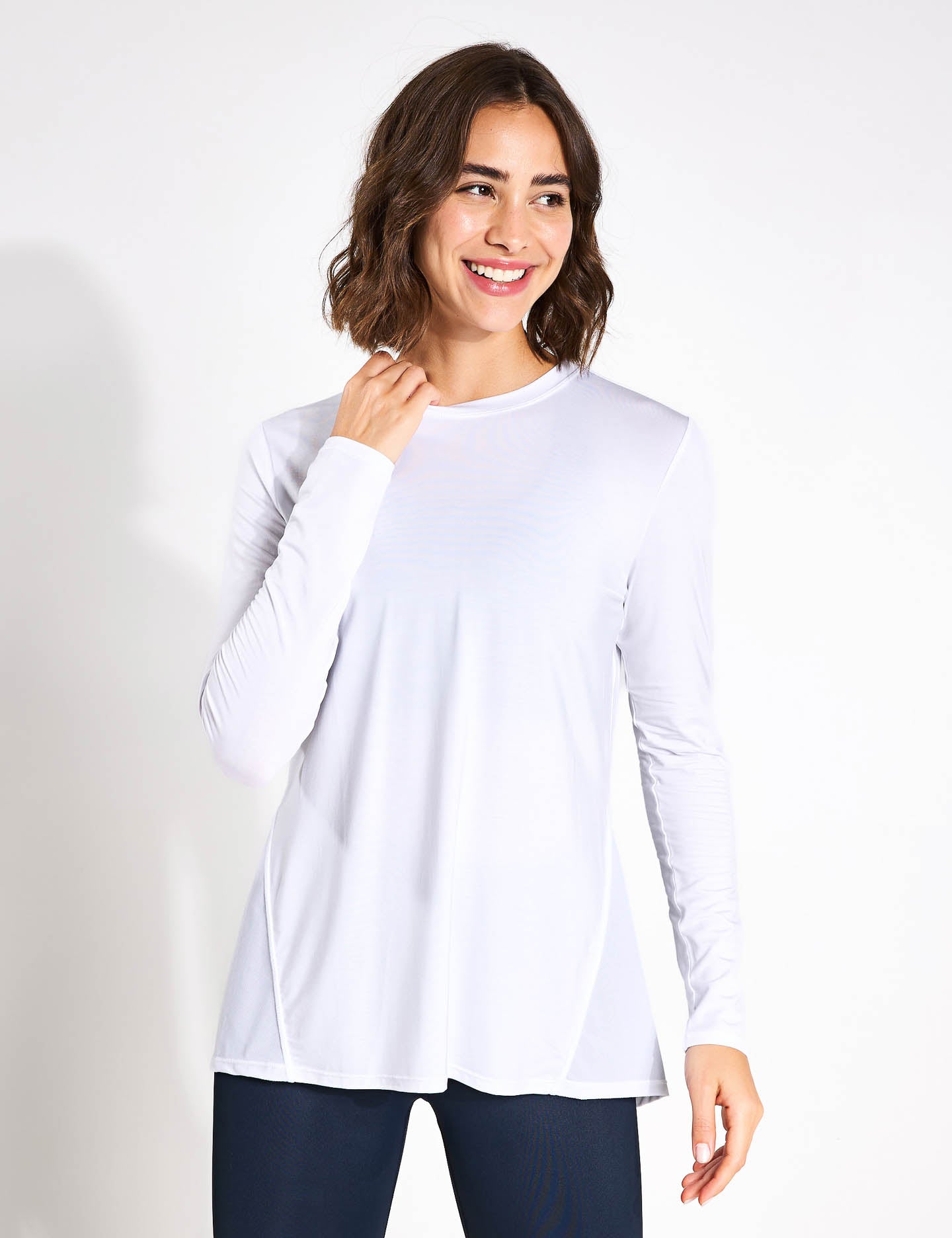 Kendall Women's Long Sleeve T-Shirt | Soft Cotton Basic Top | White | Casual Wear, Layering & Everyday Outfits