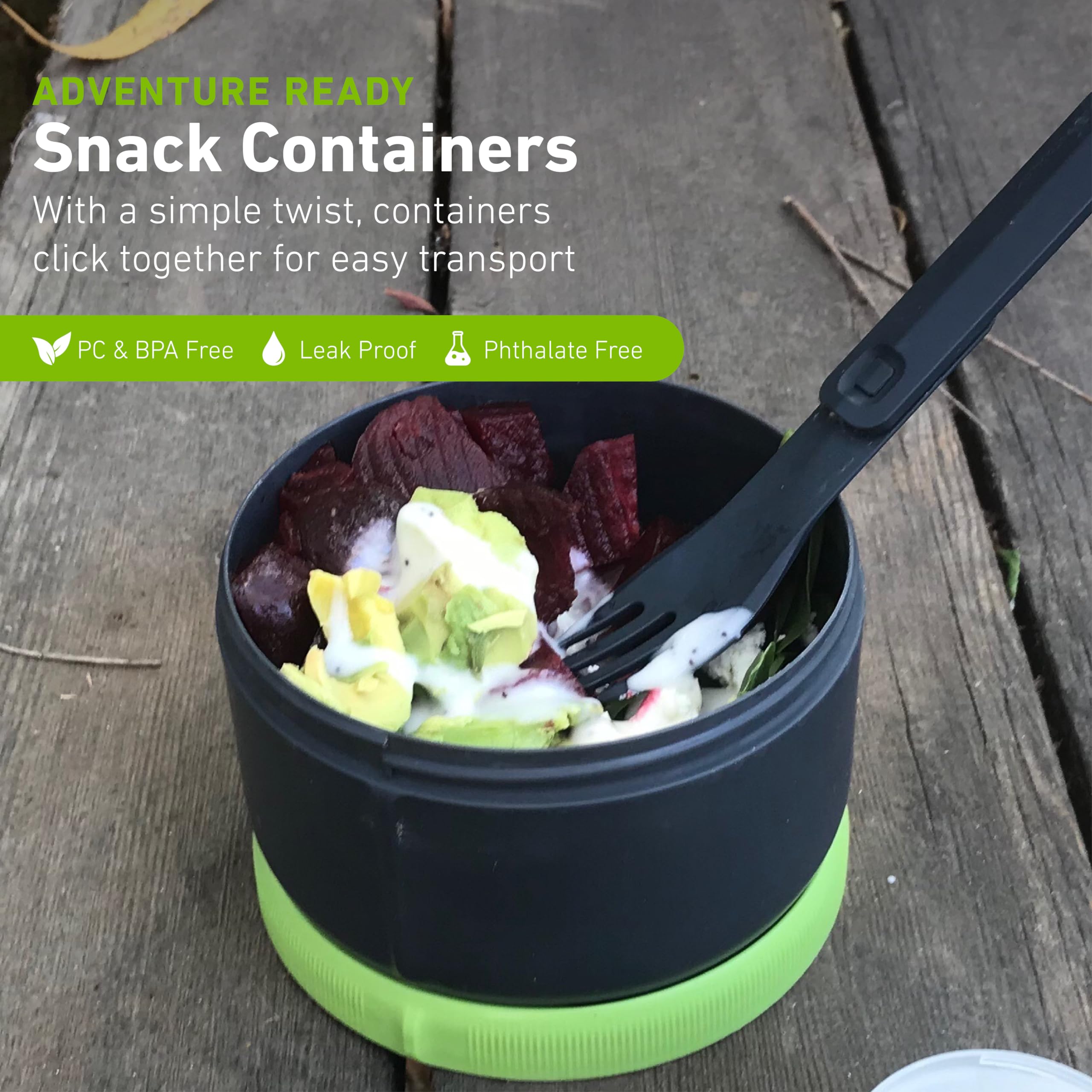 humangear STAX XL/Eat System - BPA-Free, PC-Free, Phthalate-Free Modular Storage Containers | Extra Large Stackable Food Containers for Meal Prep, Camping & Kitchen Organization