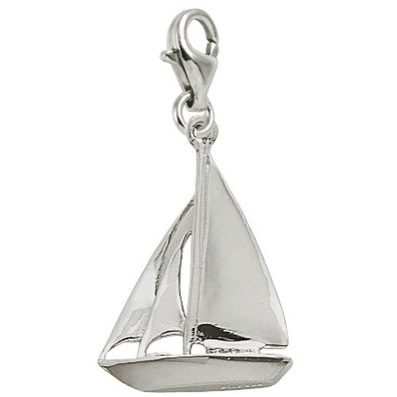 Sailboat Charm Pendant with Lobster Claw Clasp - Sterling Silver Nautical Jewelry for Bracelets & Necklaces - Perfect for Beach Vacations, Boat Parties, and Summer Fashion