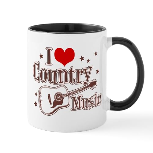 White/Black Inside - I Love Country Music Mug