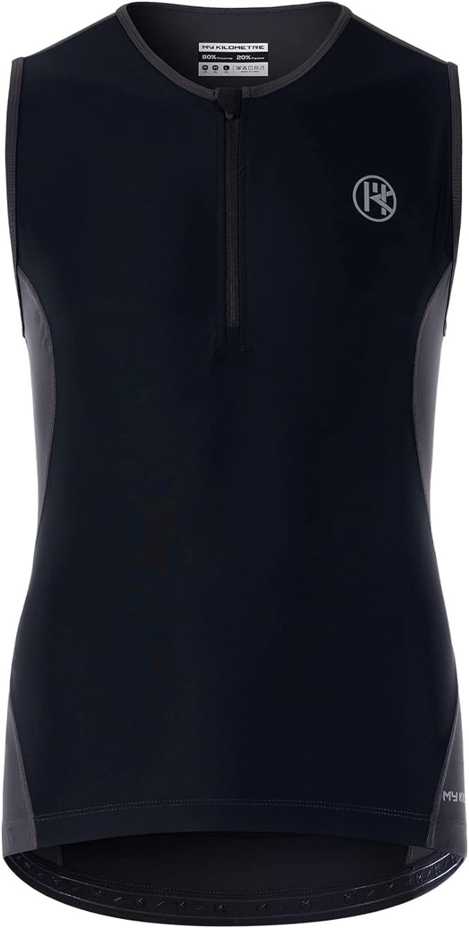 Men's Triathlon Top - Sleeveless Cycling Jersey with Pockets for Triathletes & Cyclists