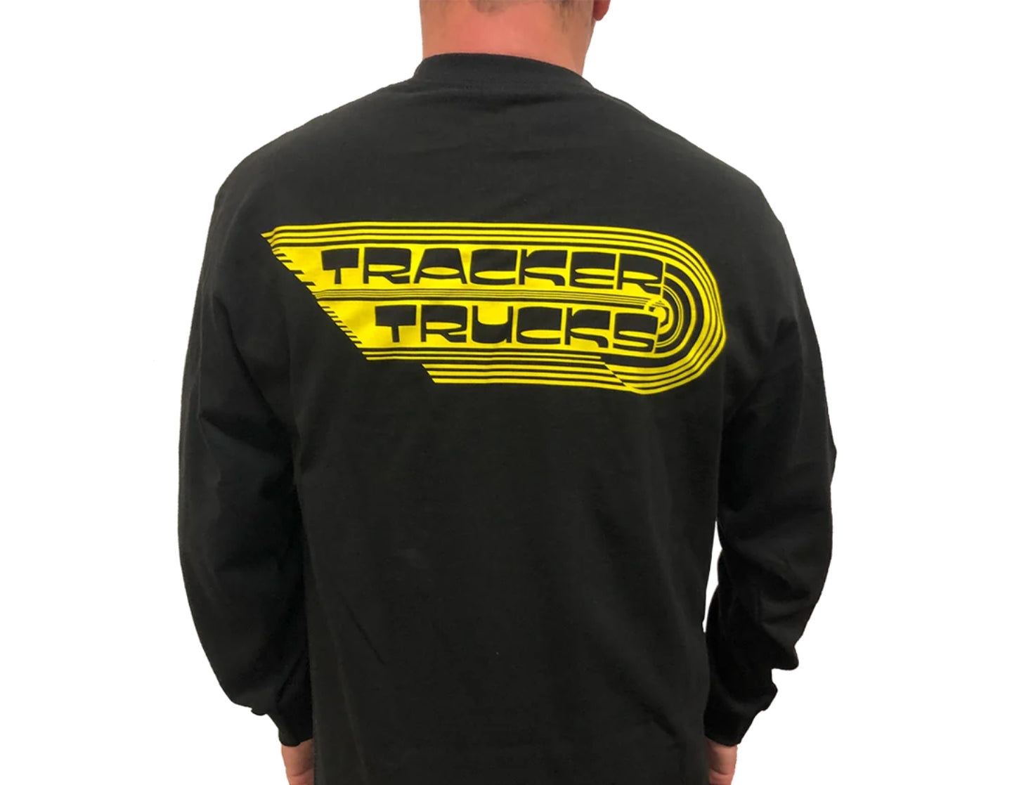 XL Tracker Trucks Wing Logo Long Sleeve T-Shirt for Men - Black Cotton Crewneck Tee - Casual Streetwear & Workwear Shirt for Everyday Wear