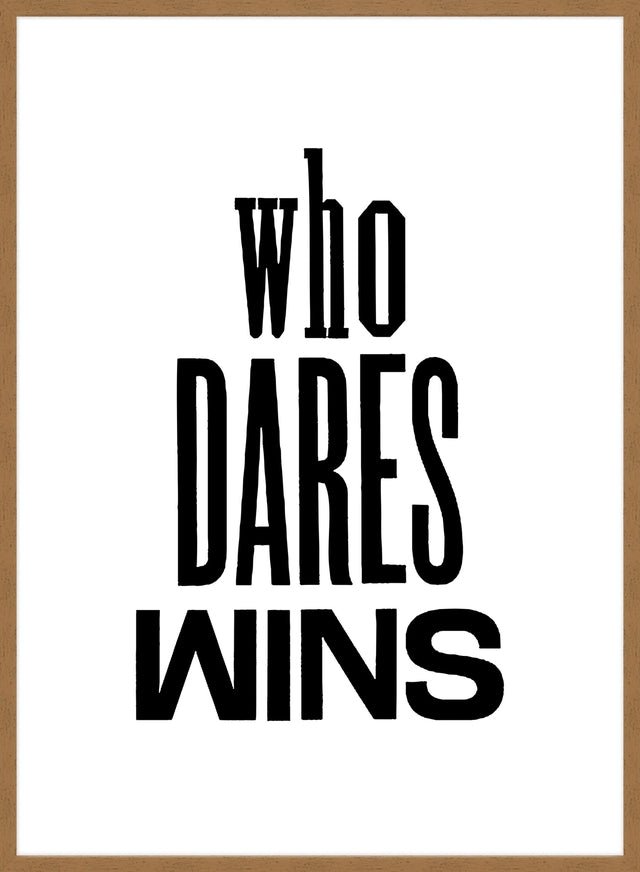 Who Dares Wins Motivational Quote Wall Art Print - Inspirational Home & Office Decor for Military, Veterans, Entrepreneurs