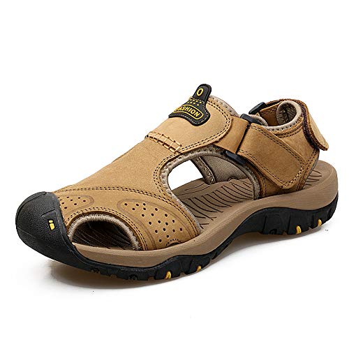 **Men's Closed Toe Hiking Sandals – Lightweight Leather Outdoor Sports Sandals for Summer – Perfect for Trail Walking, Camping & Travel**