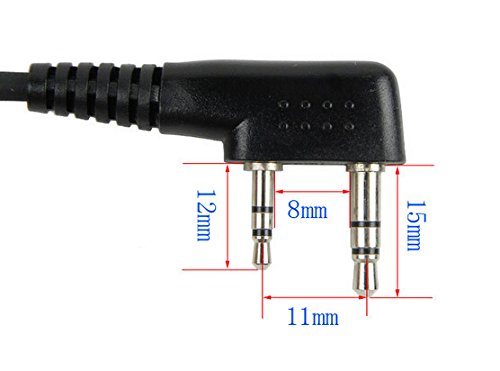 Throat Mic Headset with Push-to-Talk (PTT) Button - Compatible with Baofeng BF-F8HP, UV-82, Kenwood & Wouxun Two-Way Radios - Secure & Hands-Free Communication for Security, Construction & Outdoor Adventures