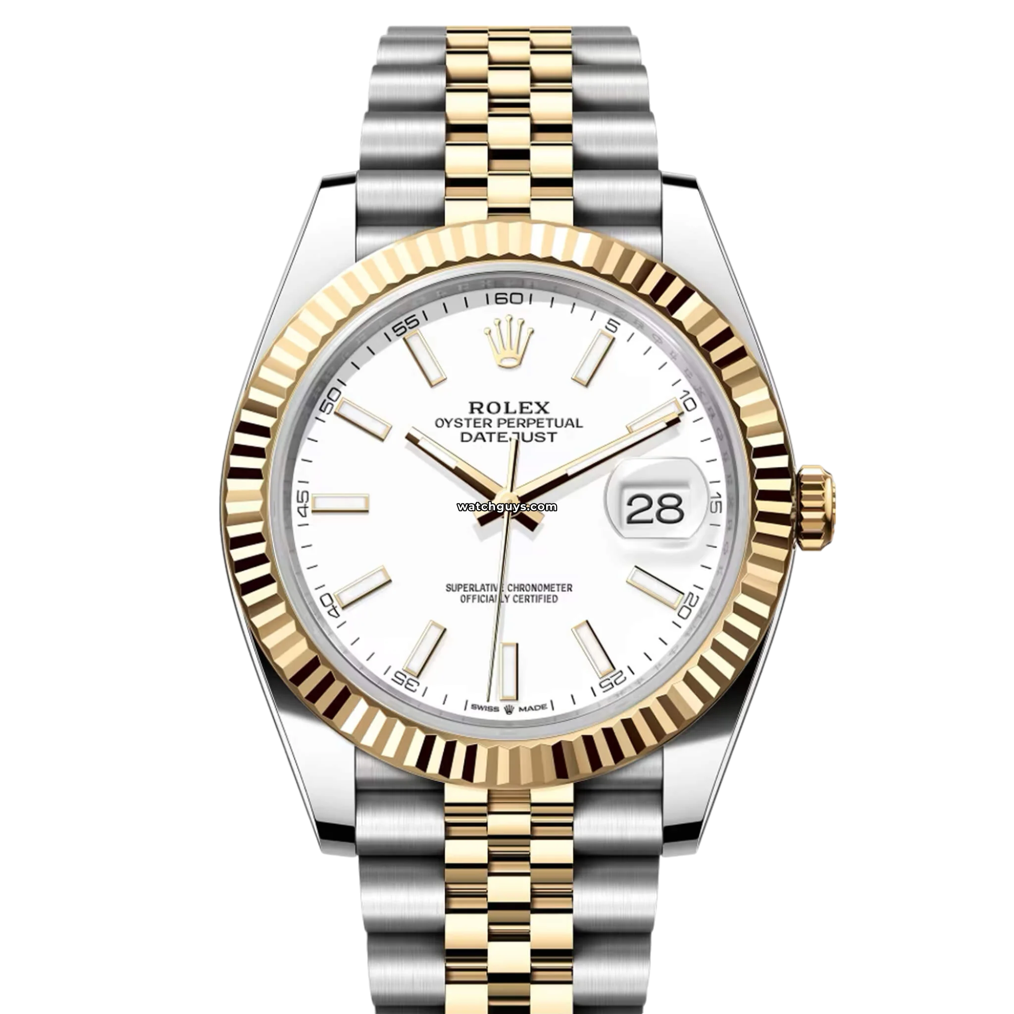 Rolex Datejust 126333 Stainless Steel & Gold Men's Watch with White Dial - Perfect for Business, Formal Events & Luxury Gift Giving