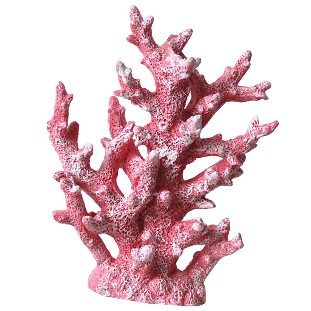 Artificial Coral Ornament - Realistic Underwater Sea Plants Decor for Aquarium, Fish Tank, Home & Office - Resin Craft Coral Reef Decorations (Pink) - Perfect for Saltwater Tanks, Ocean-Themed Parties & Marine Displays