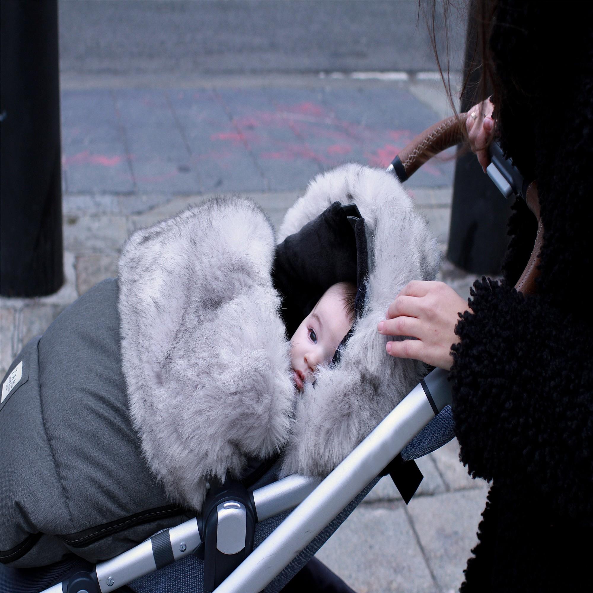 7AM Enfant PlushPOD Tundra - Premium Baby Travel Blanket & Stroller Liner for Cozy Naps On-The-Go - Perfect for Car Seats, Strollers, and Airplane Travel