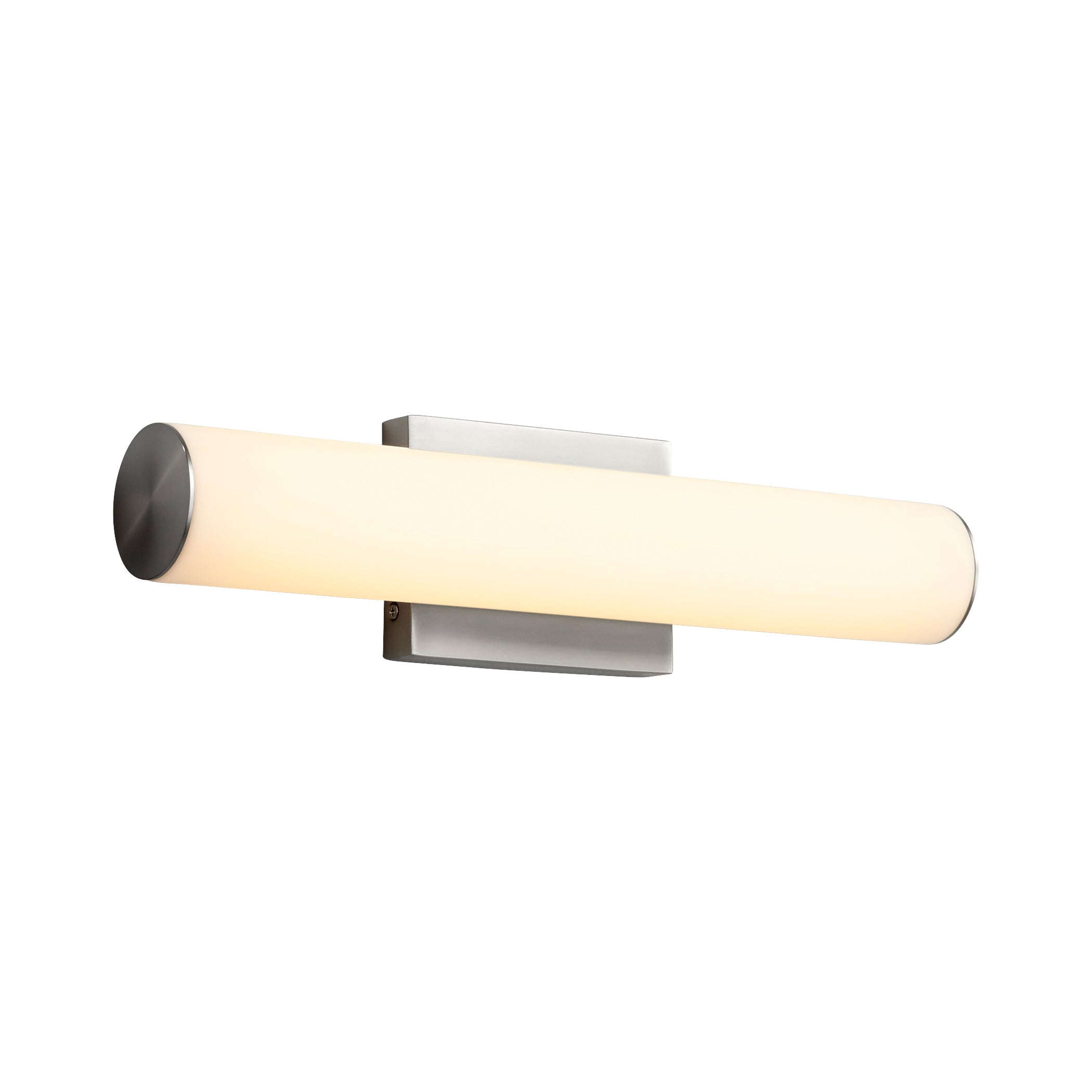Oxygen Fugit 3 5011 24 Vanity LED Light - 18 Inch Matte White with Acrylic Lens, 3000K Warm White, Satin Nickel Finish - Perfect for Bathroom Makeup Mirror & Dressing Room Lighting