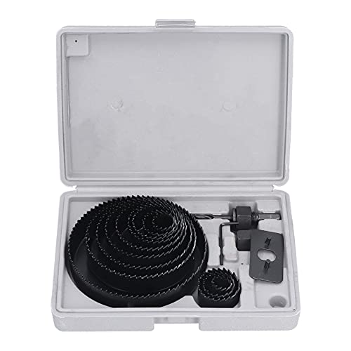 16Pcs Carbon Steel Hole Saw Kit - High Precision Symmetrical Drill Bit Set for Woodworking, Metal & Drywall - Wearproof & Anti-Corrosion Cutting Tools for Downlights Installation & DIY Projects