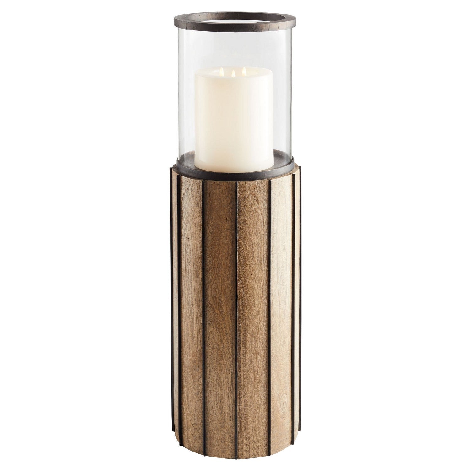 Cyan Design 11539 Reed Floor Hurricane Bronze Small - Elegant Home Decor for Living Room, Bedroom, or Patio