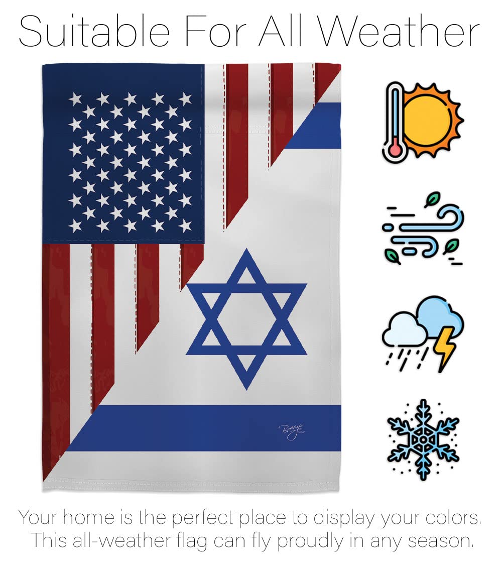 Israel US Friendship House Flag Set 28x40 with Pole - Outdoor Decor