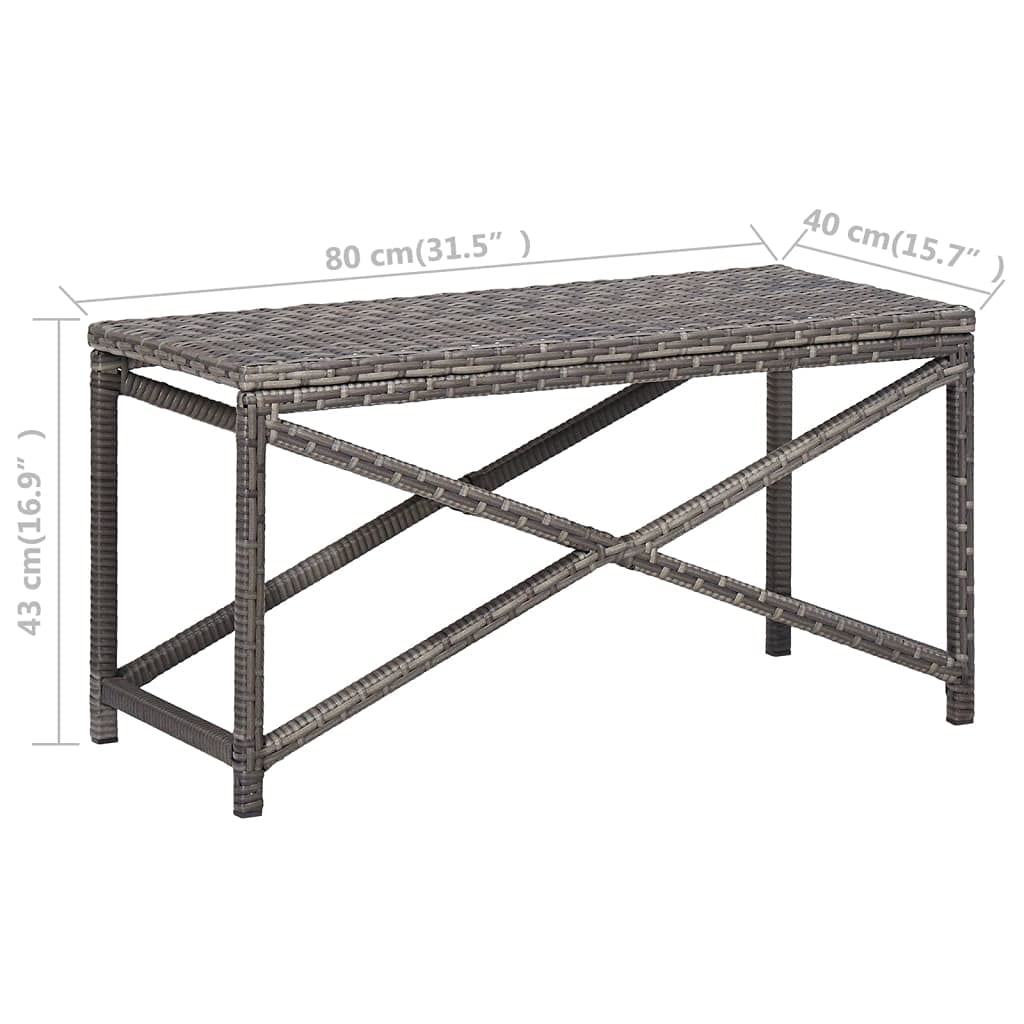 Poly Rattan Outdoor Garden Bench - 31.5