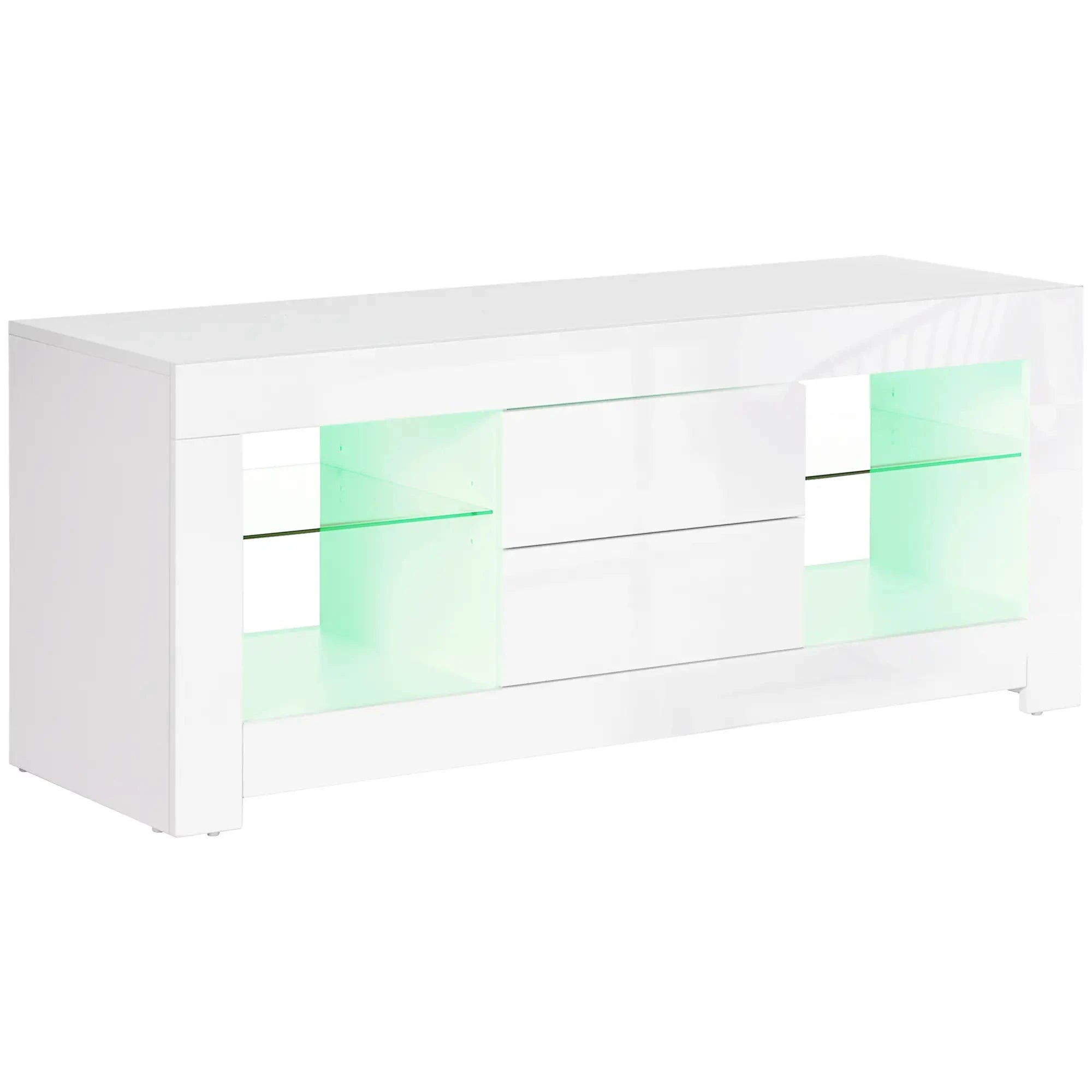 Modern TV Stand with LED Lights & Storage Shelves - 4 Color Options for Living Room, Bedroom & Home Theater Setup