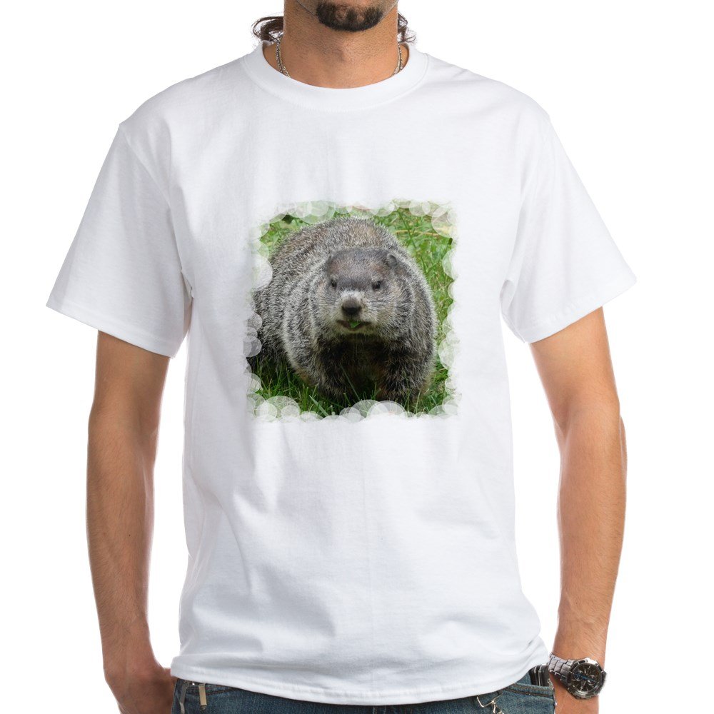 Groundhog Day Cotton T-Shirt - Funny Woodchuck Graphic Tee for Men & Women - Soft Breathable White T-Shirt for Casual Wear, Parties & Holidays