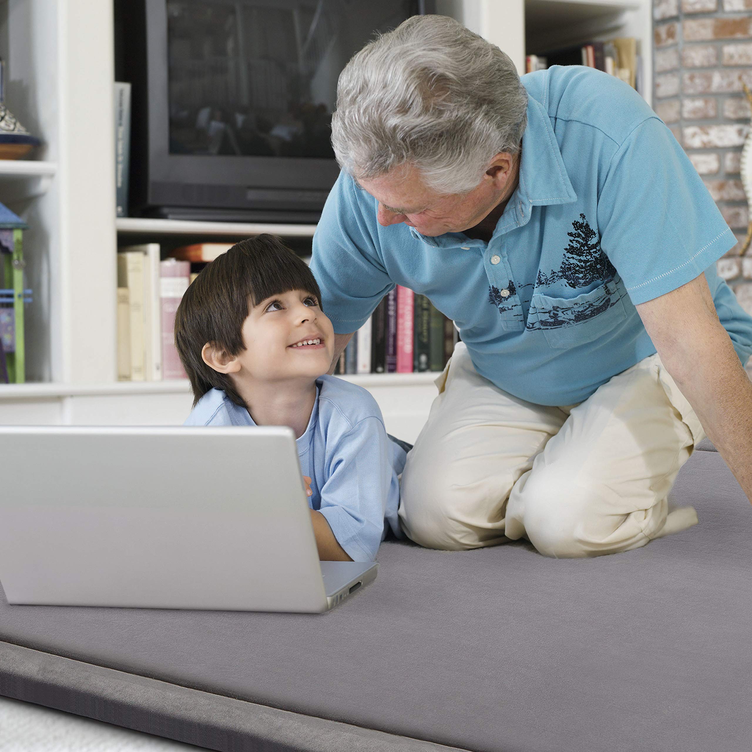 Premium MICRODRY Memory Foam Area Rug - Ultra Soft Microfiber Carpet with Built-in Non-Slip Pad, Fade & Stain Resistant - Perfect for Living Room, Bedroom, Kids Room (3'x5', Dark Grey) - Cozy Home Decor & Floor Protection