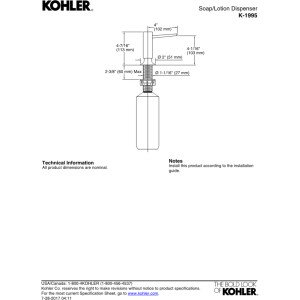 KOHLER Modern Touchless Soap and Lotion Dispenser - Automatic Sensor Pump for Bathroom, Kitchen, and Office | Sleek Stainless Steel Design | Water-Resistant & Easy to Refill