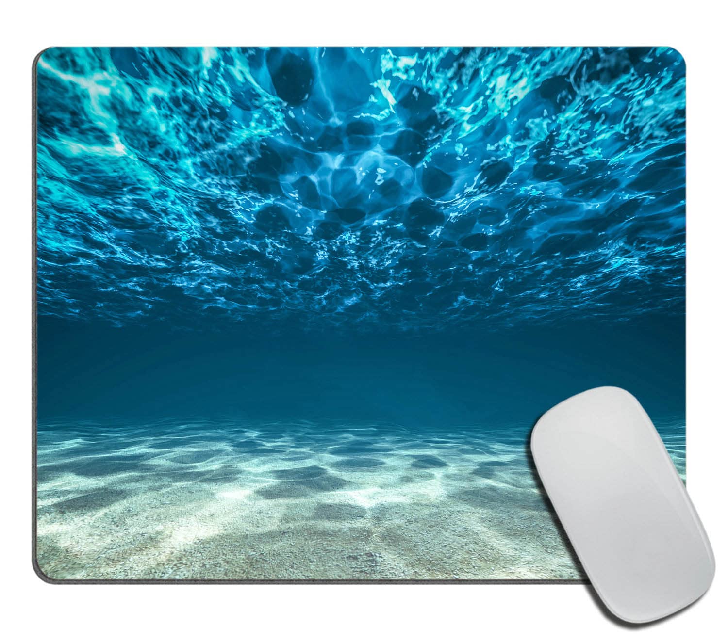 Premium Washable Non-Slip Mouse Pad - Ocean Underwater Design Square Cloth Mousepad for Office, Laptop & Computer Desk - Perfect for Gaming, Work & Home Office Use with Wireless Mouse