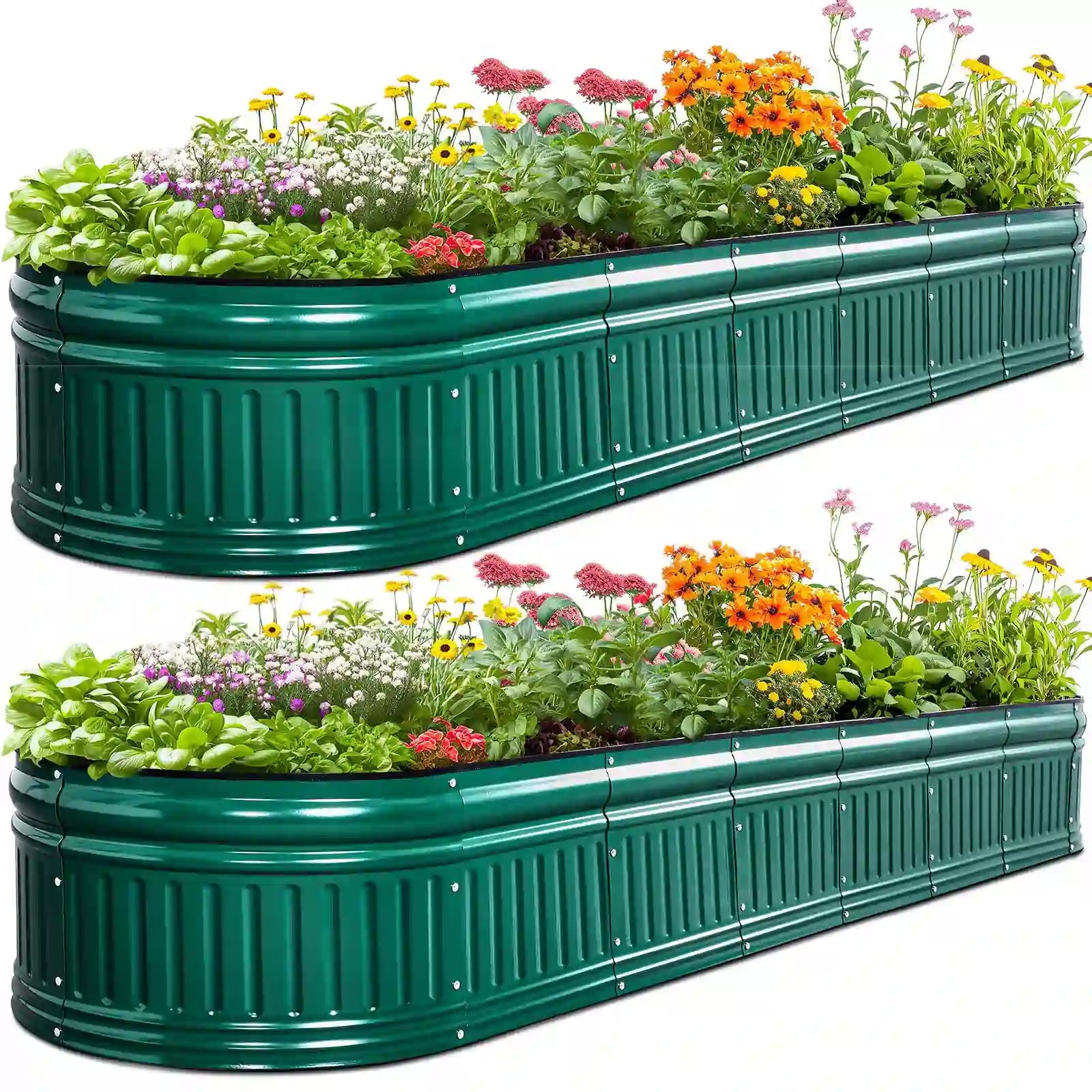 94x24x24 Inch Oval Elevated Raised Garden Bed Kit for Vegetables, Flowers & Herbs - Perfect for Outdoor Gardening, Patio, Backyard & Small Spaces