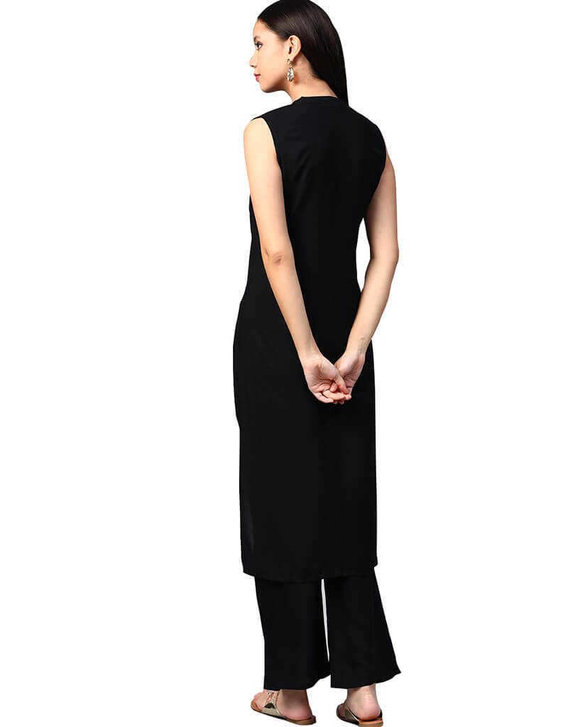 Black Cotton Palazzo Pants for Women - High Waisted Wide Leg Trousers - Comfortable Loungewear for Yoga, Travel & Casual Wear