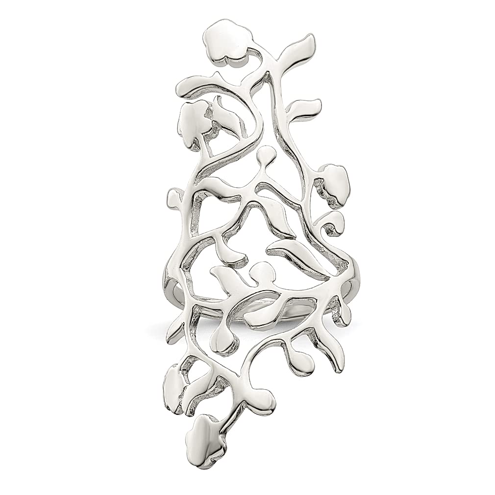 925 Sterling Silver Vines Full Finger Ring - Elegant Flower Leaf Design Fine Jewelry for Women | Perfect Gift for Her, Birthday, Anniversary & Special Occasions | Handmade Boho Chic Statement Ring for Everyday Wear or Formal Events