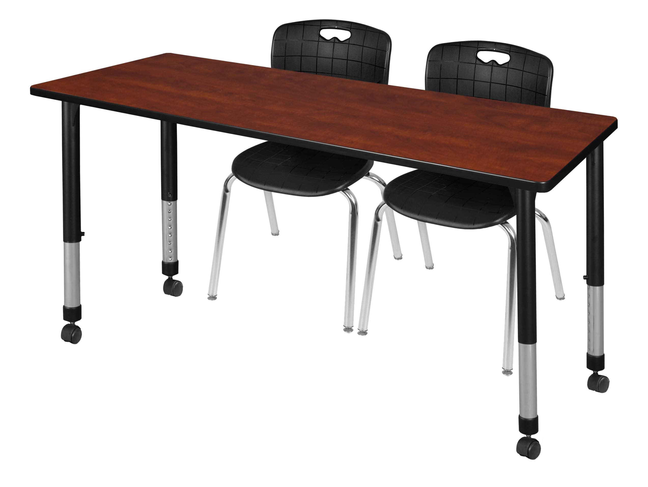Regency Kee Adjustable Height Mobile Classroom Table Set with Two 18