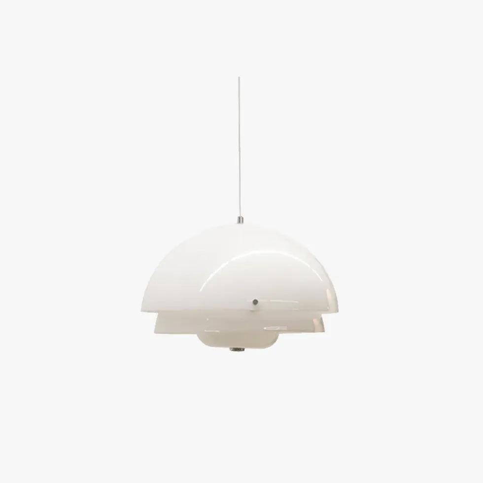Modern White Glass Hemisphere Pendant Light for Living Room - Stylish Ceiling Lighting Fixture for Dining Room, Bedroom & Kitchen Decor