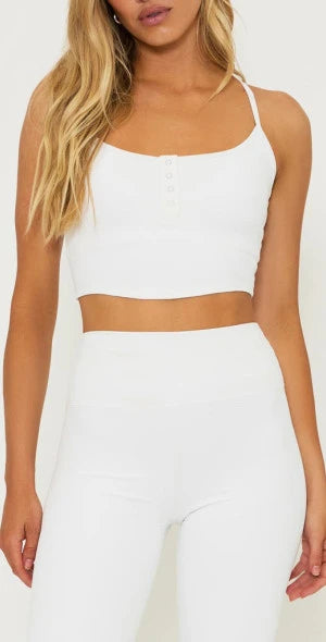 Beach Riot Joelle Racerback Crop Tank Top - White Waffle Knit Bikini Cover Up for Women | Perfect for Pool Parties, Beach Vacations & Summer Outfits