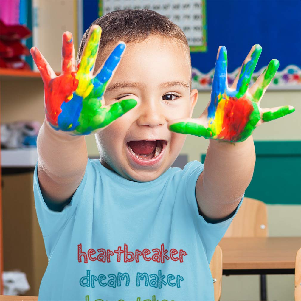 Valentine's Day Toddler T-Shirt - Heartbreaker Dream Maker Love Taker Cotton Tee for Boys & Girls (12 Months, Black) - Perfect for Valentine's Gifts, Family Photos & Holiday Outfits