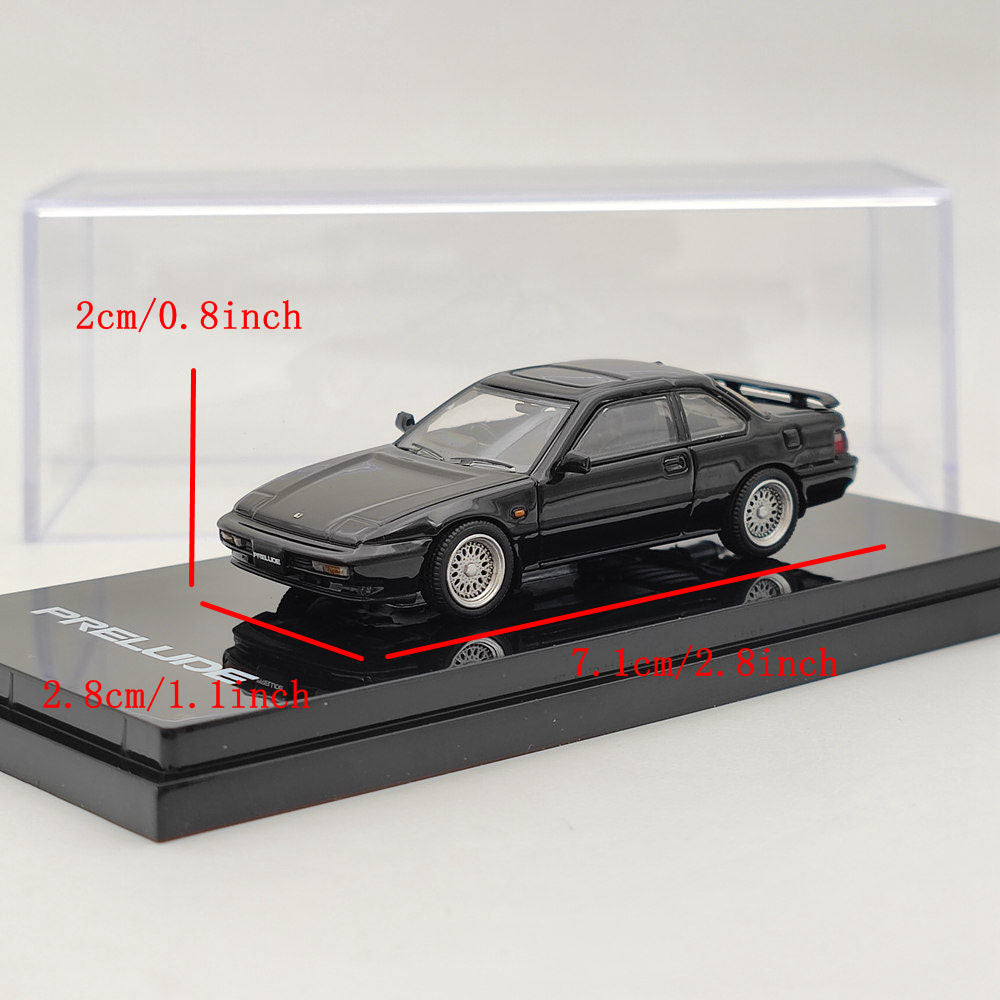 1/64 Scale Hobby Japan Honda Prelude Si (BA5) 1989 Customized Version Black Diecast Model Car - Collectible Toy Gift for Car Enthusiasts & Perfect for Display, Racing Games, and Birthday Presents