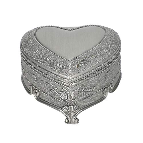 Vintage Heart-Shaped Zinc Alloy Watch Box - Jewelry Storage Case with Embossed Design, Decorative Display Holder for Watches, Rings & Necklaces | Perfect for Bedroom Dresser, Gift Presentation & Travel Organization