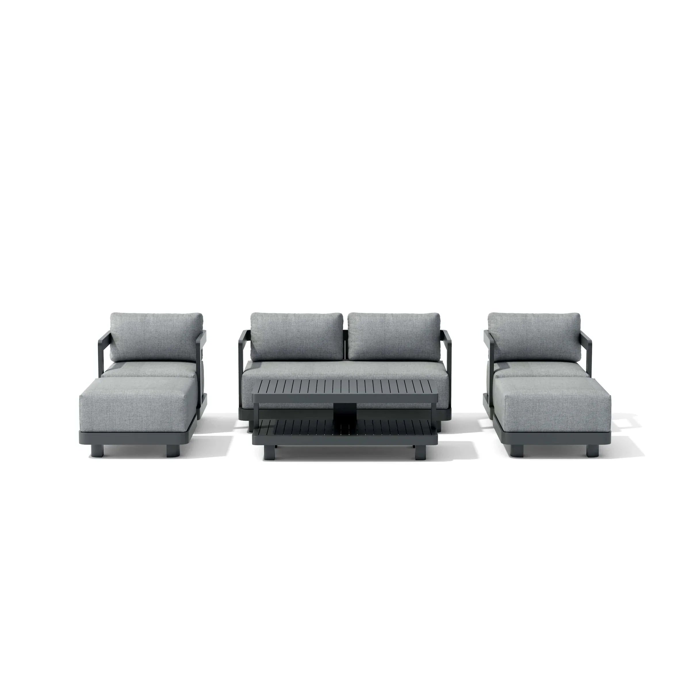Anderson Teak 6-Piece Granada Aluminum Deep Seating Patio Furniture Set (SET 902 AL) - Perfect for Outdoor Living, Poolside Relaxation & Backyard Entertaining
