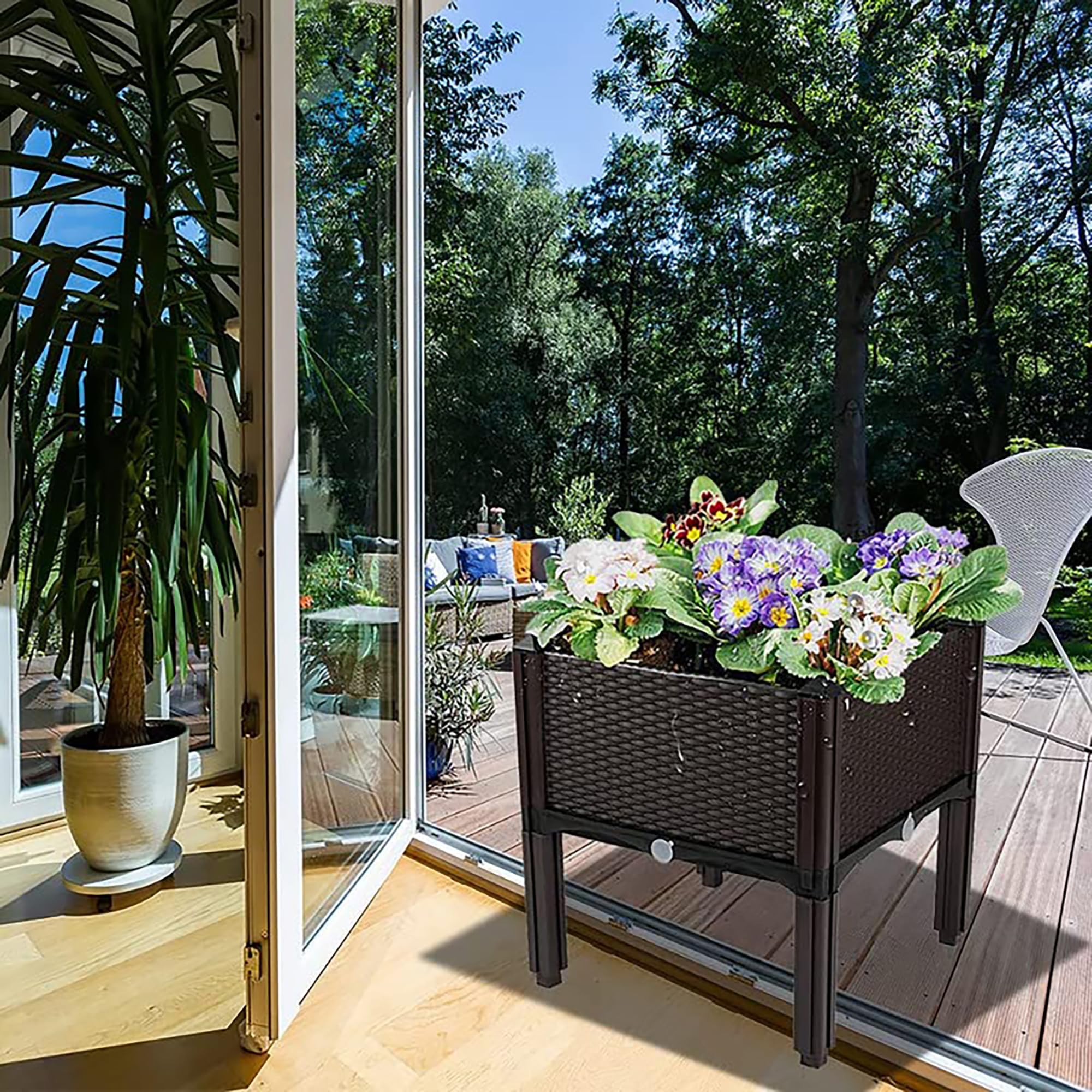 Raised Garden Bed Planter Box with Legs - Elevated Outdoor Planter for Flowers, Vegetables, Tomatoes & Herbs - Perfect for Garden, Patio, Balcony & Deck Planting