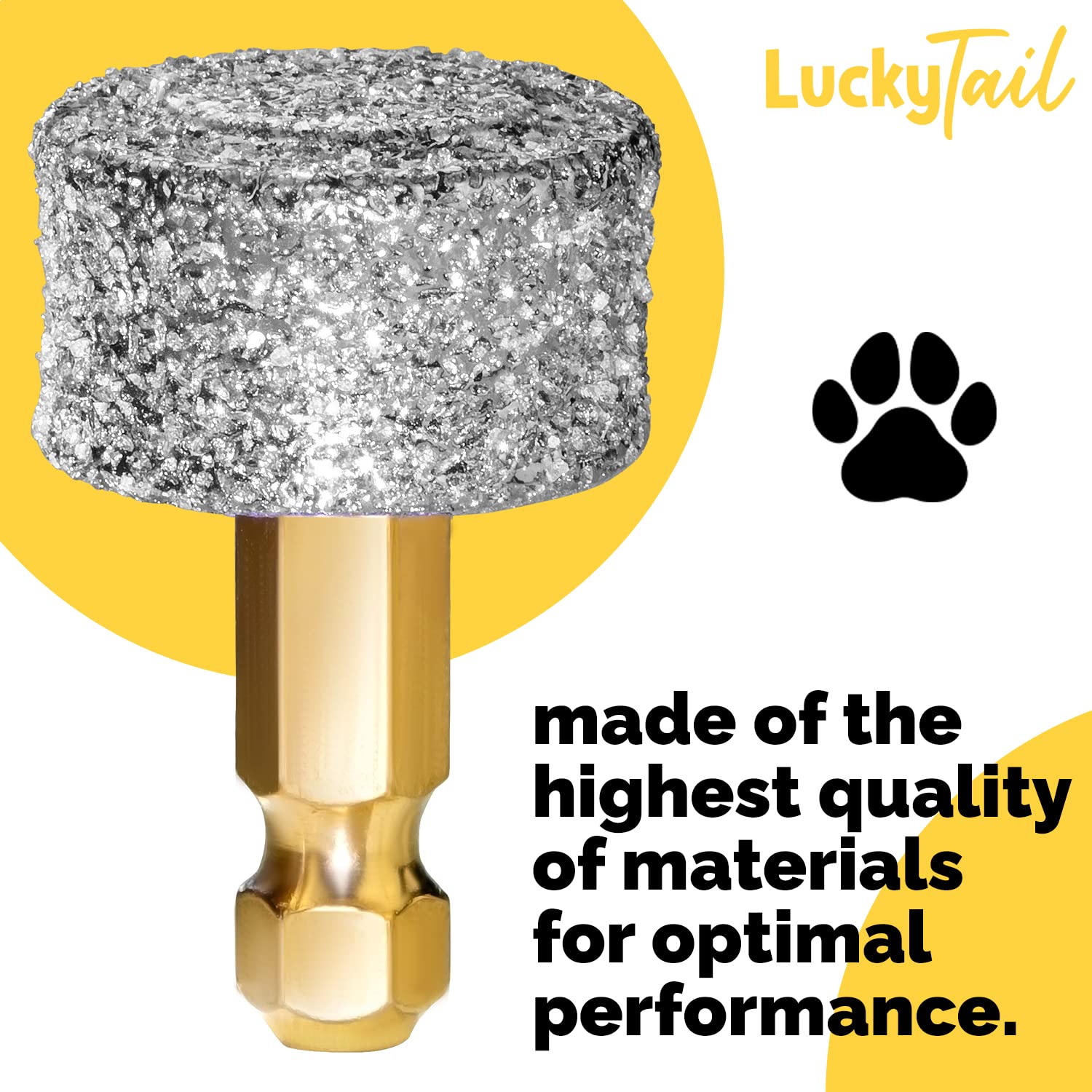LuckyTail Dog Nail Grinder with Diamond Tip - Replacement Head for Small Medium Large Dogs - Professional Pet Grooming Tool Kit - 1 Pack - Perfect for At-Home Nail Trimming & Pet Spa Days