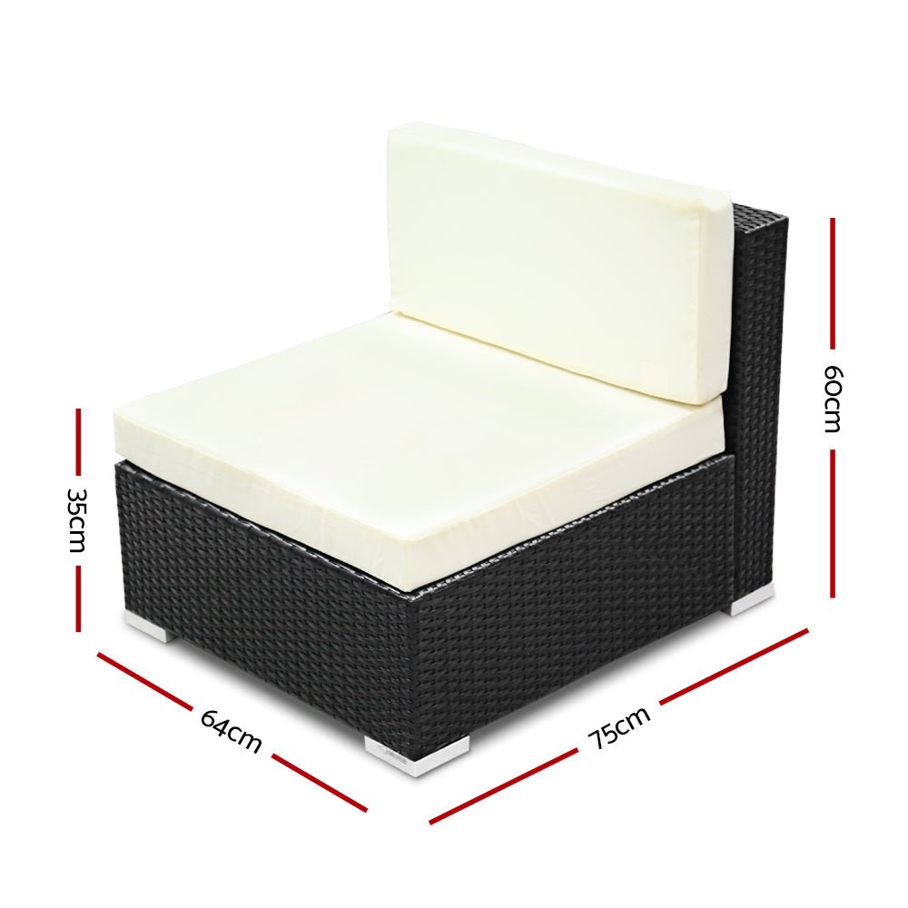 2-Piece Gardeon Outdoor Patio Furniture Set - All-Weather Wicker Rattan Sofa & Lounge Chairs for Garden, Backyard, Poolside (Perfect for Relaxing & Entertaining)