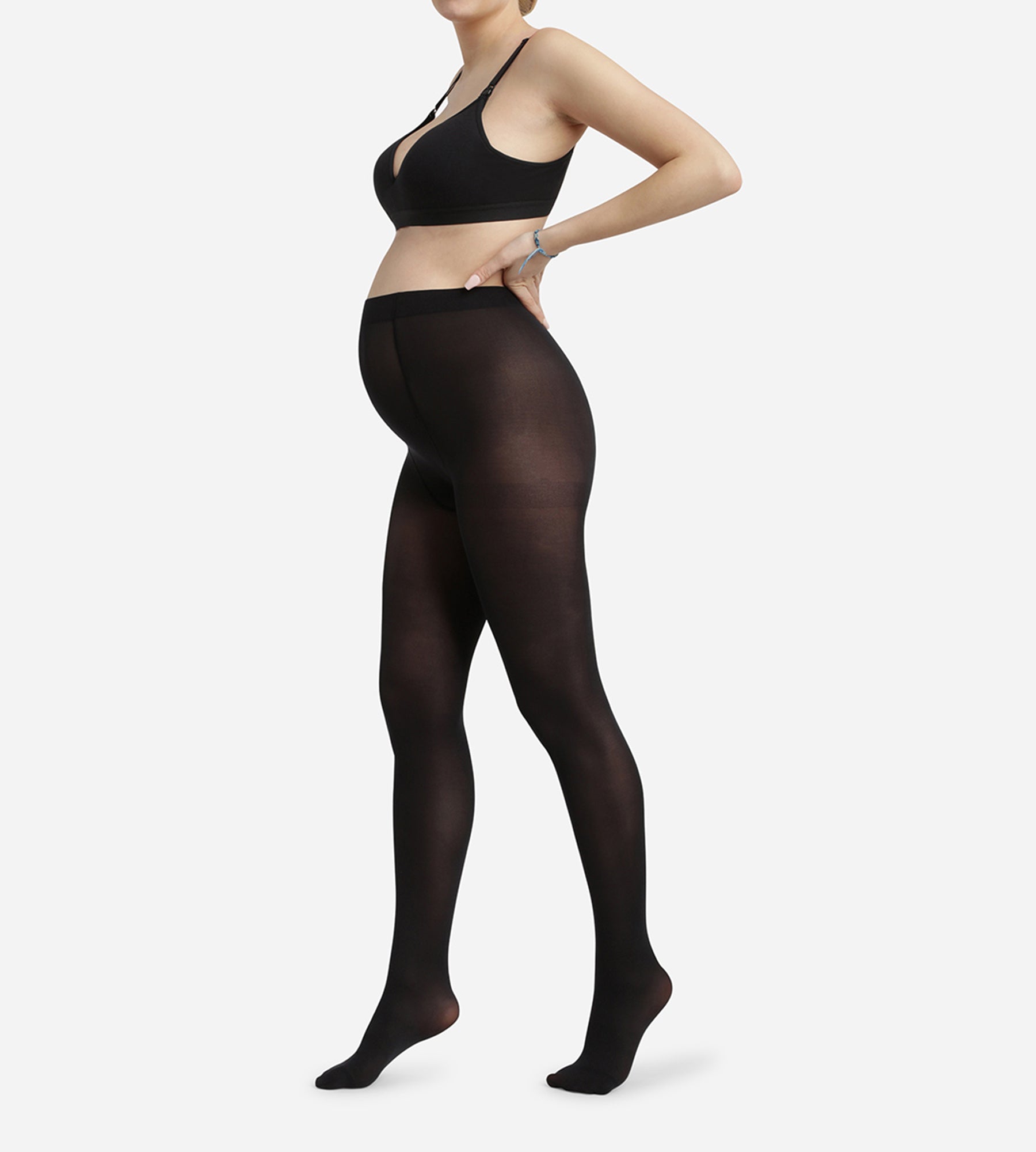 Opaque Maternity Tights with Ultra Stretchable Waistband - Dim Style Mama - Perfect for Pregnancy Comfort & Postpartum Support