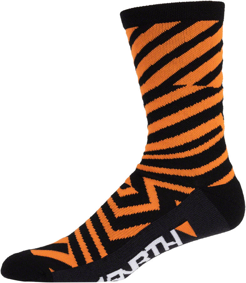 45NRTH Dazzle Midweight Wool Socks for Men & Women - Thermal Winter Hiking Socks, Moisture Wicking, Cushioned Arch Support (Orange, Large) - Perfect for Outdoor Activities, Skiing & Snowboarding