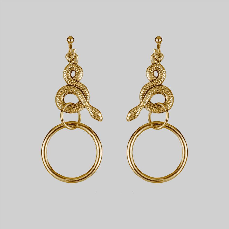 MERYLL Snake Wrap Ring Earrings - Gold Plated Fashion Jewelry for Women | Elegant Boho Style Earrings for Parties, Weddings & Everyday Wear