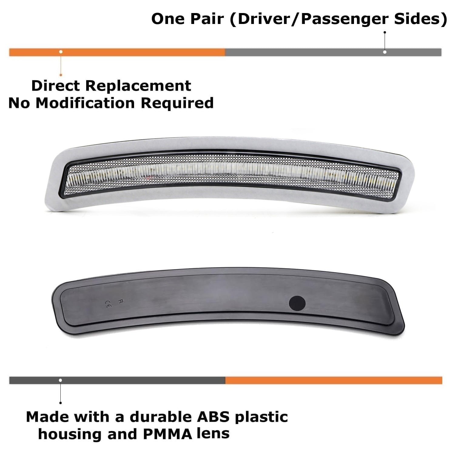 Euro Clear Front Bumper Side Marker Reflex Light for BMW 2019-2022 G20 3 Series Pre-LCI - Enhances Visibility & Style for Night Driving and Car Customization