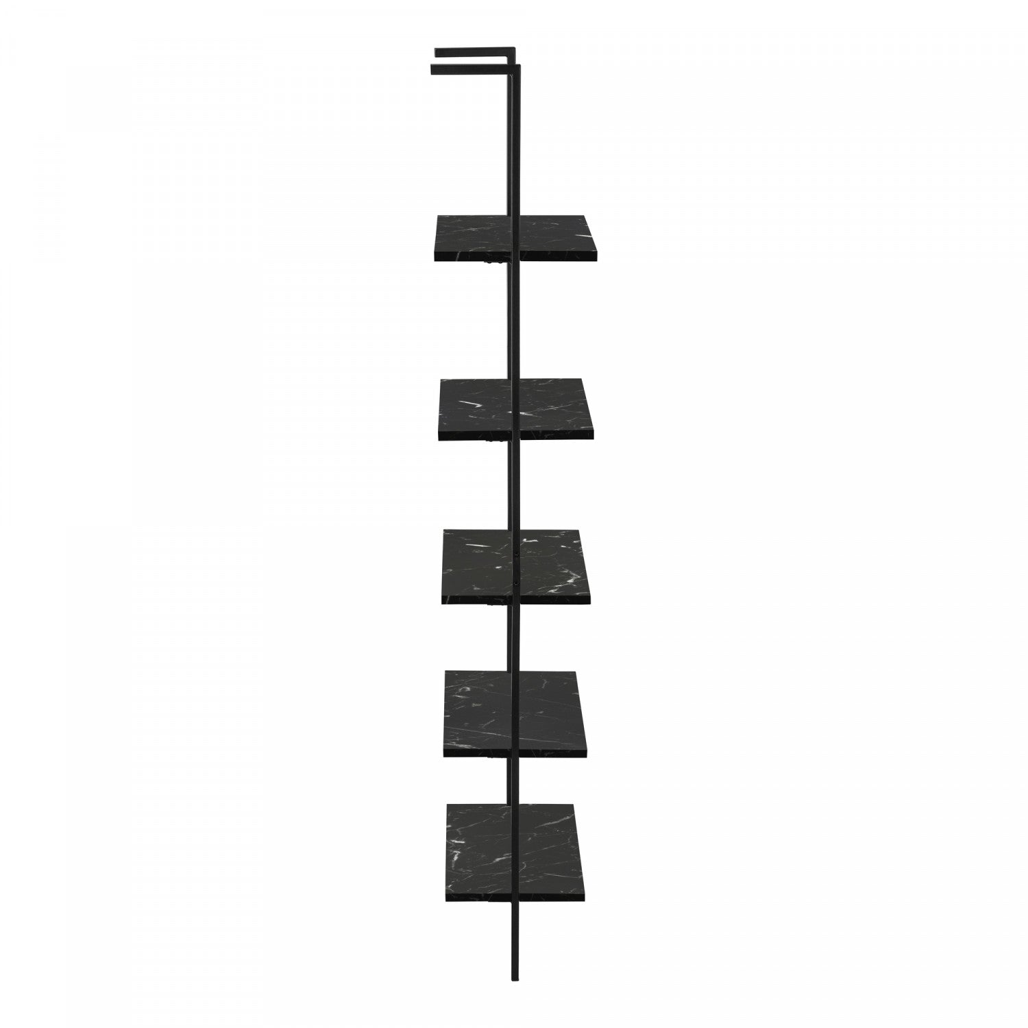 Vale Bookcase - Modern Marble Black Bookshelf for Home & Office - Stylish Storage Solution for Books, Decor & Essentials