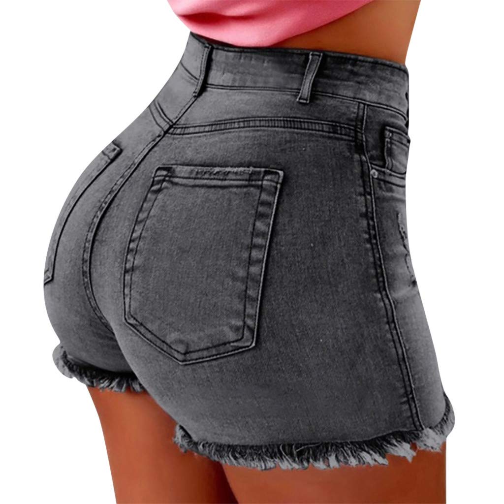Women's Denim Shorts with New Pockets - Summer Stretch Washed Jeans for Casual Wear, Beach Outings & Street Style
